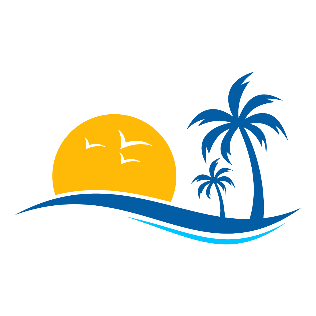 Creative Beach logo design, Vector design concept preview image.