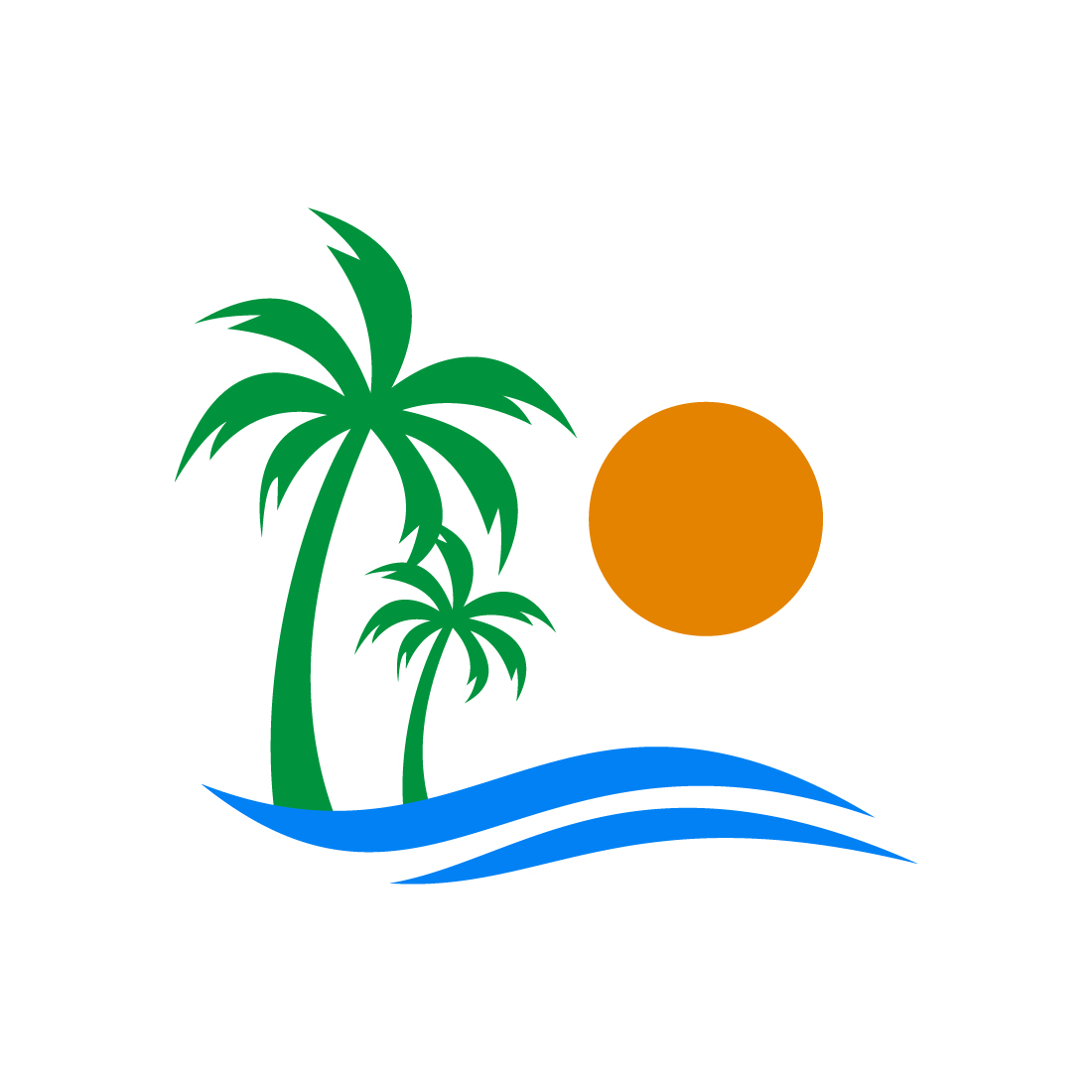 Creative Beach logo design, Vector design concept preview image.
