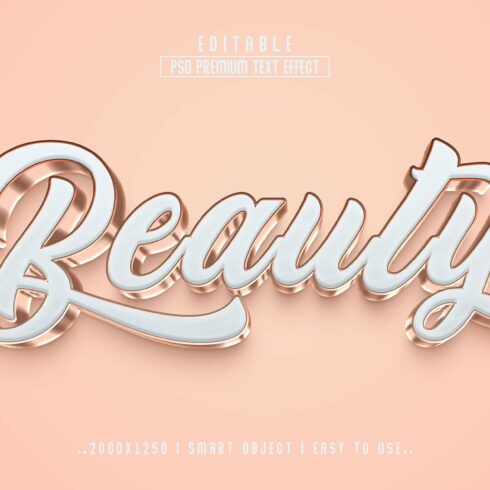 Beauty3D Editable Text Effect stylecover image.