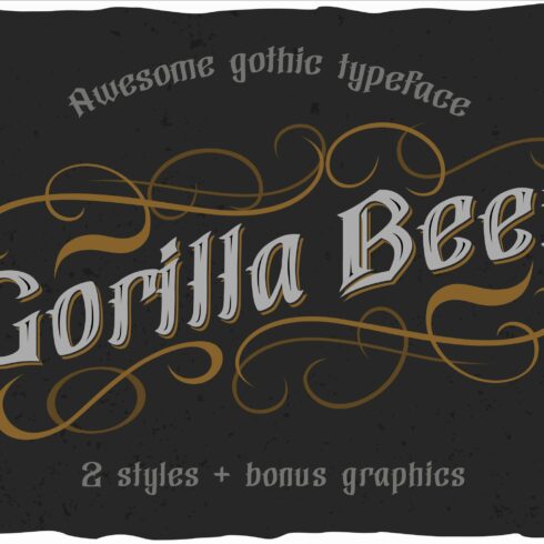 Gorilla beer - gothic typeface cover image.