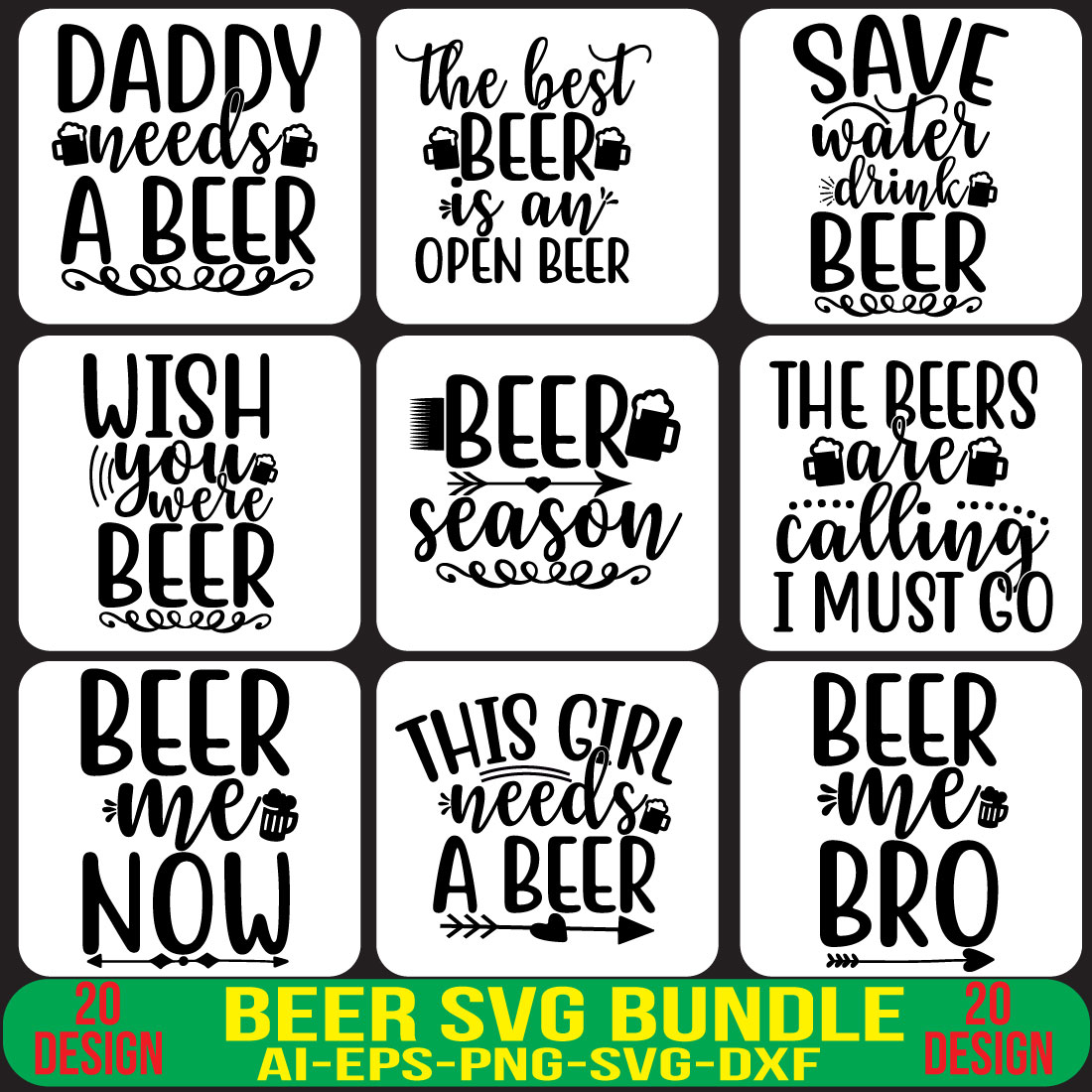 Beer SVG Bundle preview image.