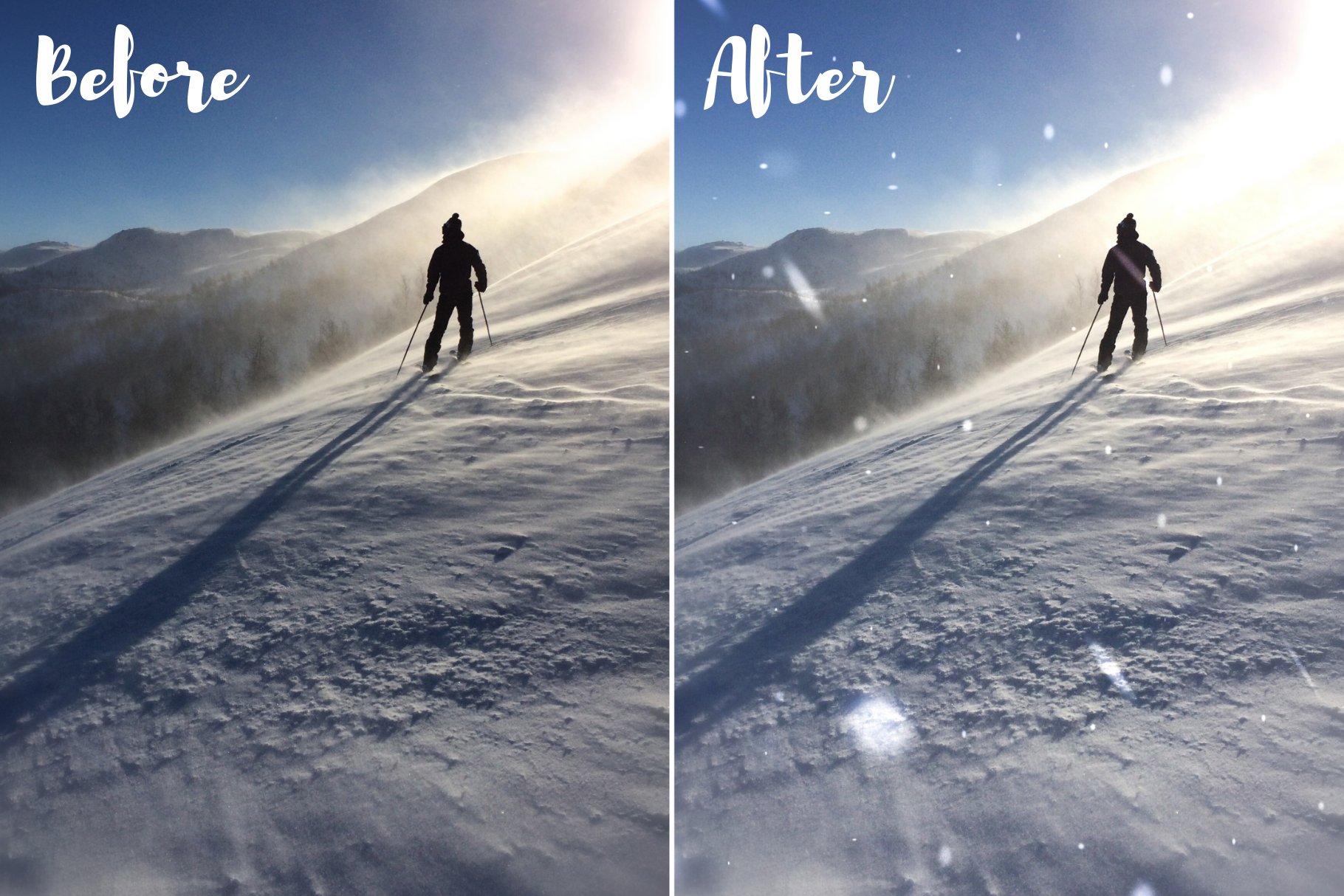 Snow overlays for Lightroom mobilepreview image.
