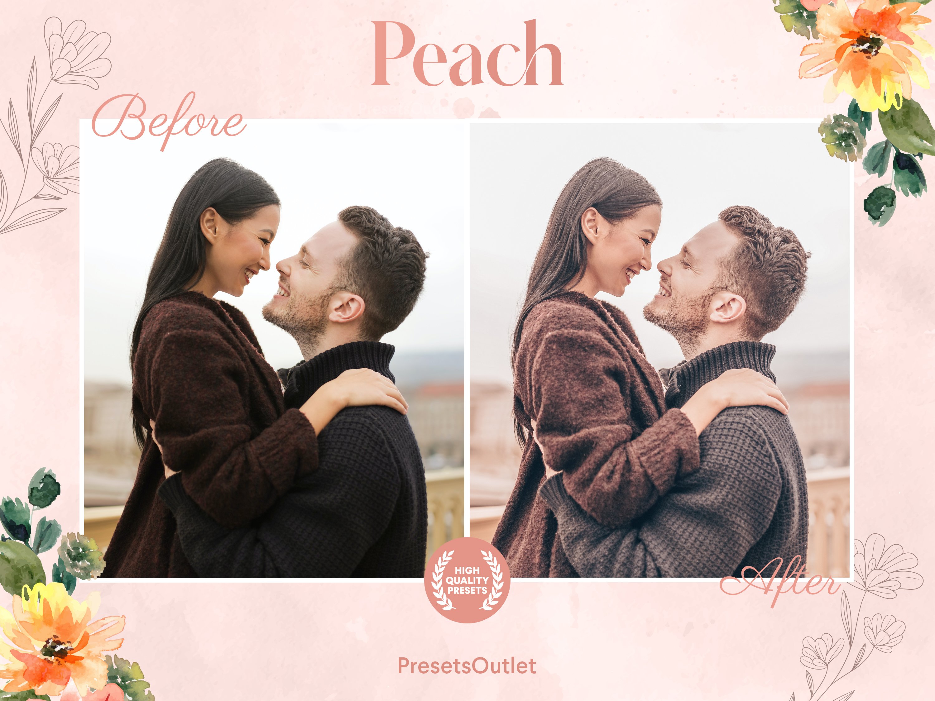 12 Peach Tones Lightroom Presetspreview image.