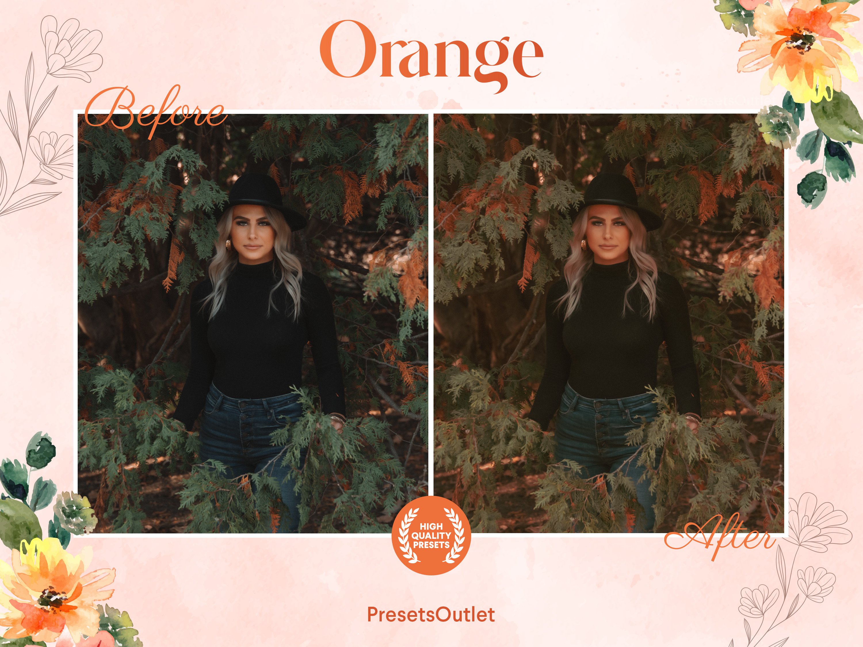 Orange Autumn Lightroom Presetspreview image.