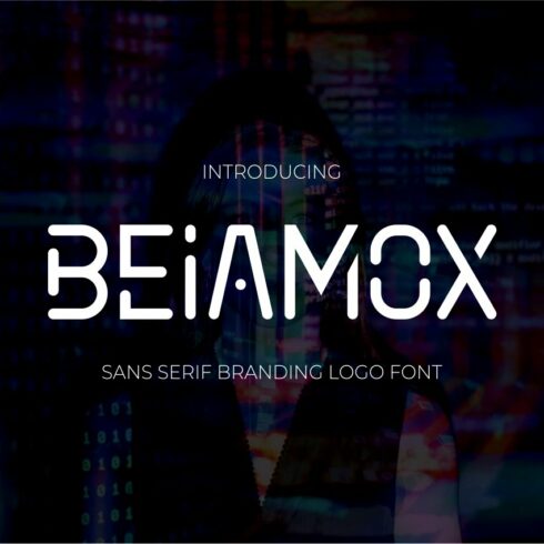 Beiamox futuristic font cover image.