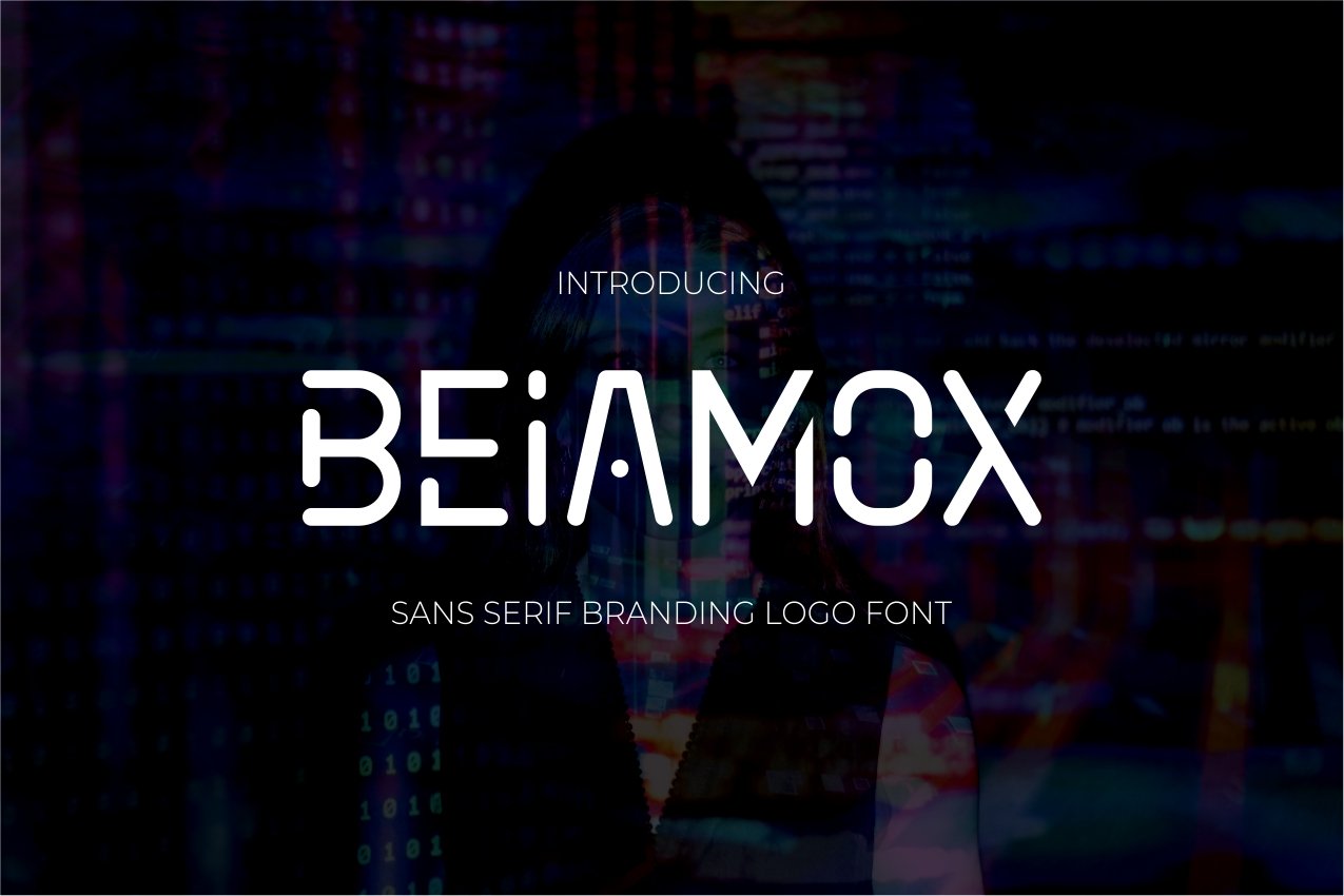 Beiamox futuristic font cover image.