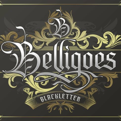 Belligoes Blackletter Font cover image.