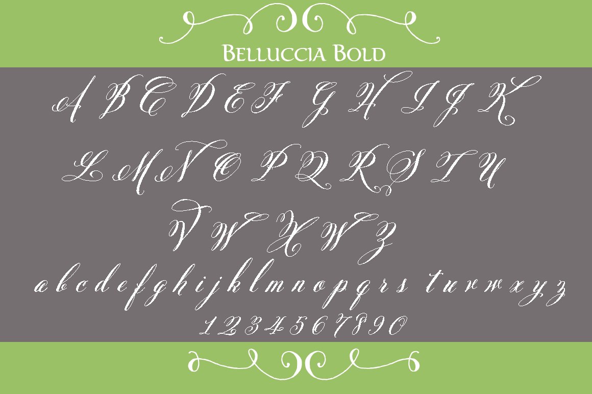 Belluccia Bold Font preview image.