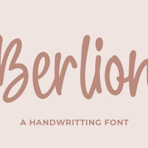 Berlion a Handwritting Script Font cover image.