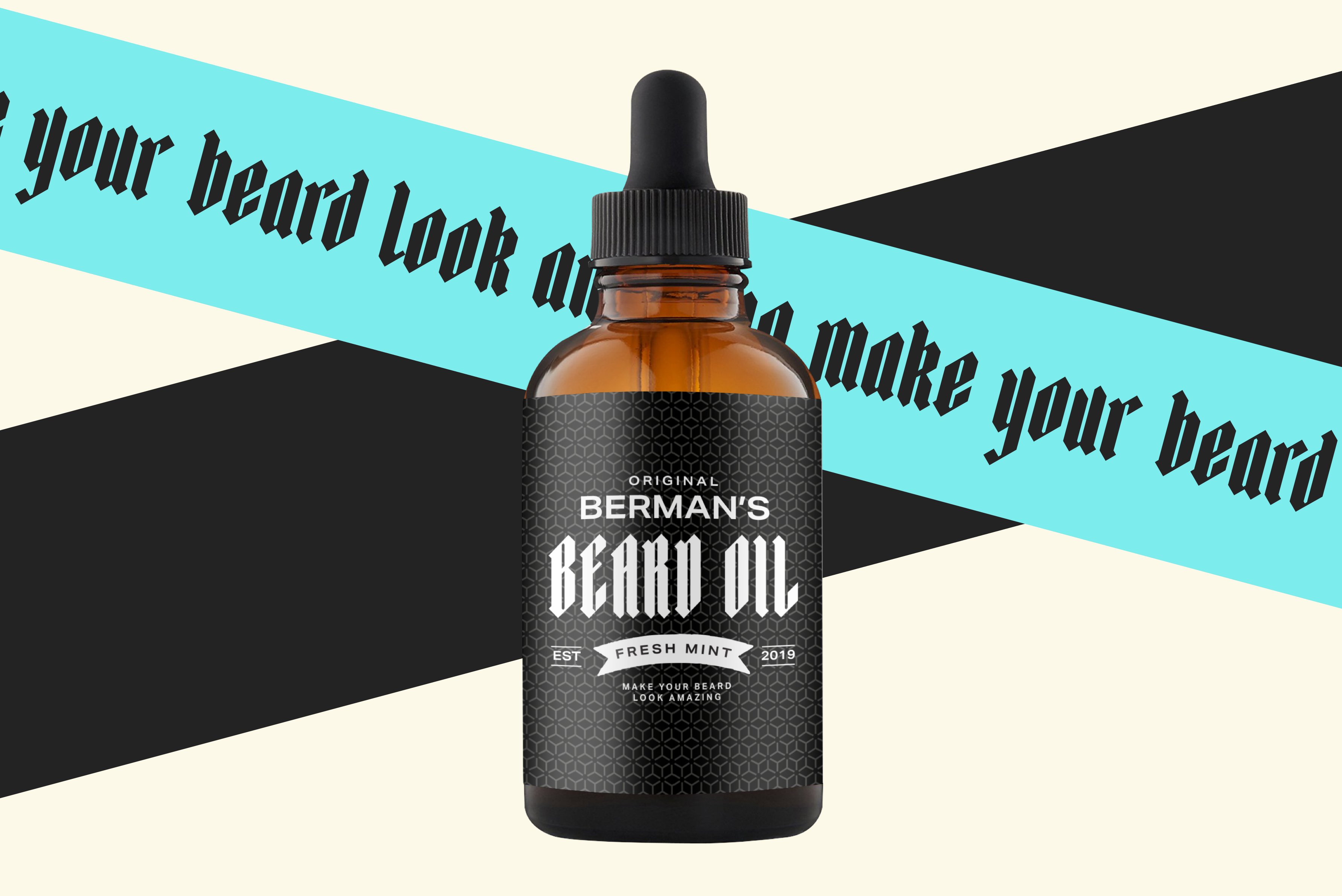 berman font typeface beard oil barbers hair design packaging creative market 154