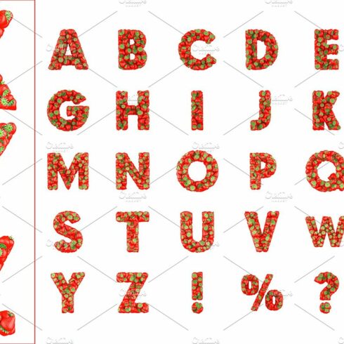 Set of letters made from Strawberrie cover image.