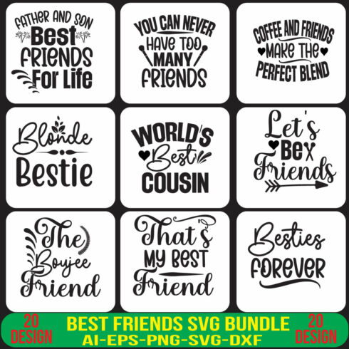 Best Friends SVG Bundle cover image.