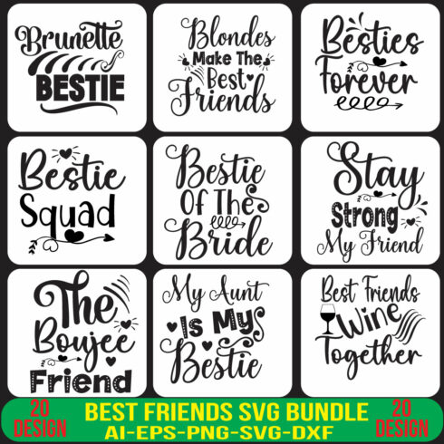 Best Friends SVG Bundle cover image.