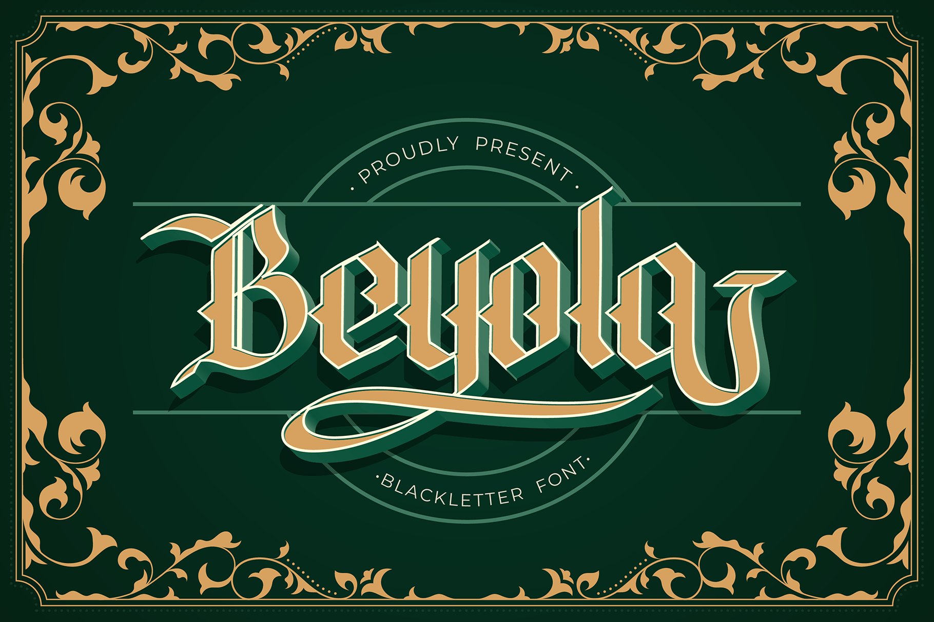 Beyola Blackletter Font cover image.