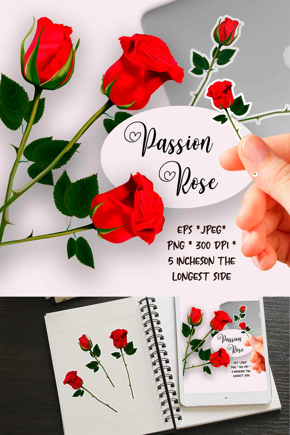 Red Rose Flowers png Cliparts stickers pinterest preview image.