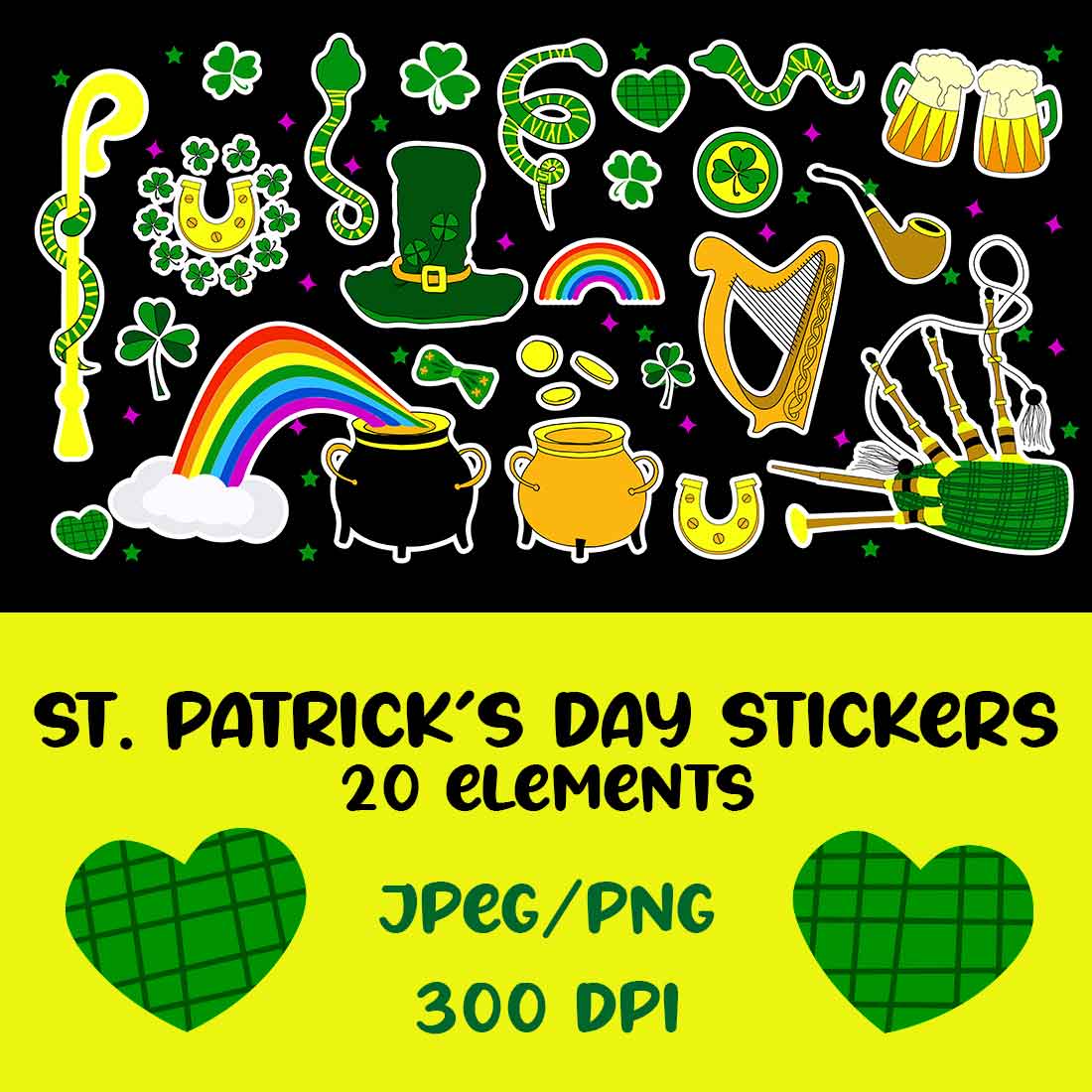 St Patrick\\\\\\\'s Day jpeg/png stickers cover image.