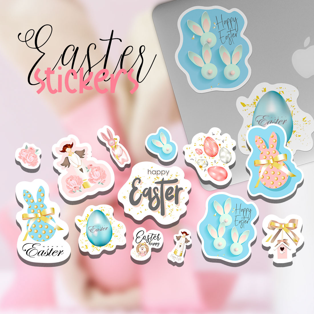 Easter stickers | 13 png/jpeg/eps preview image.