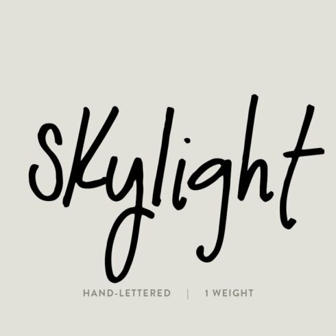 Skylight / hand lettered font cover image.