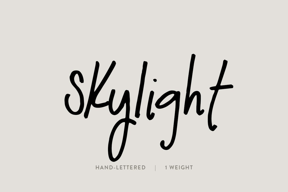 Skylight / hand lettered font cover image.