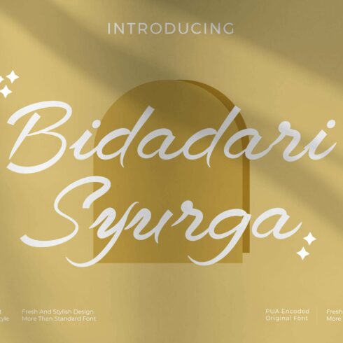 Bidadari Syurga - Script style font cover image.