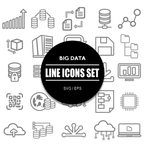 Big Data Icon Set cover image.