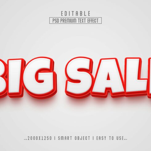Big Sale 3D Editable Text Effectcover image.