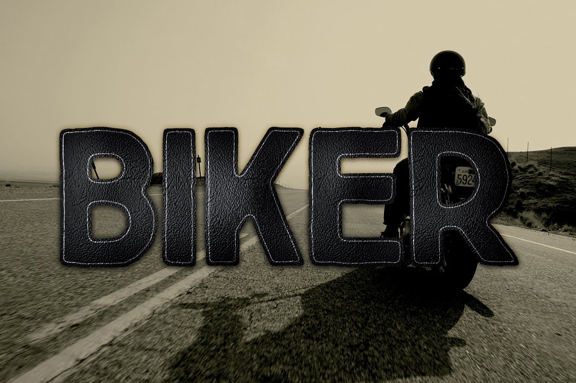 biker leather text 929