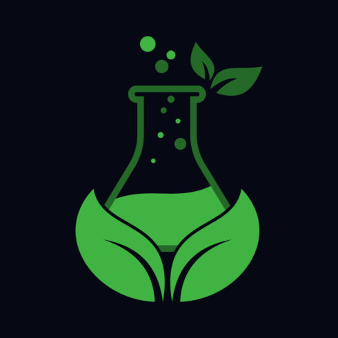 Biotechnology logo design, Vector design template cover image.