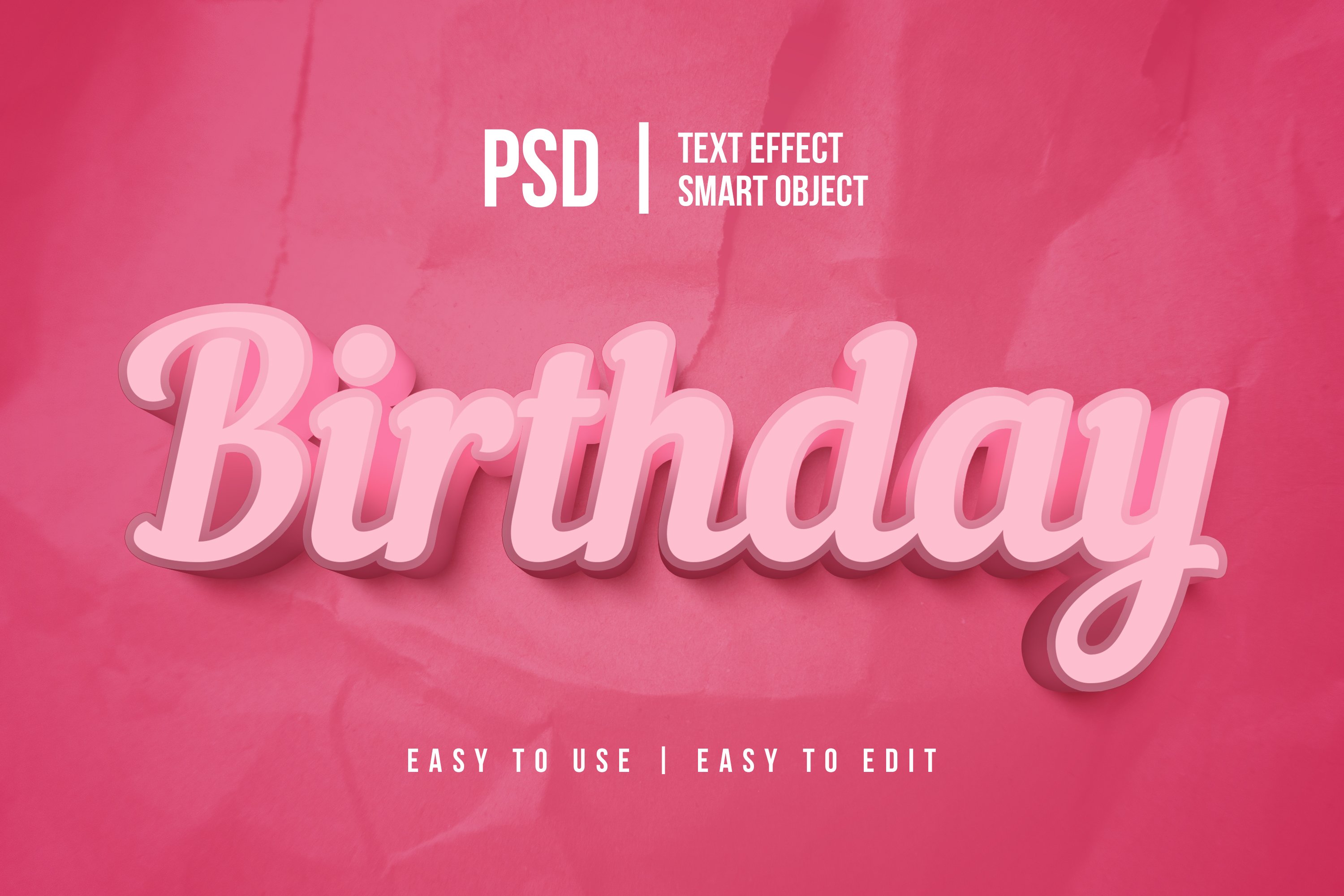 birthday text effect with pink colorcover image.