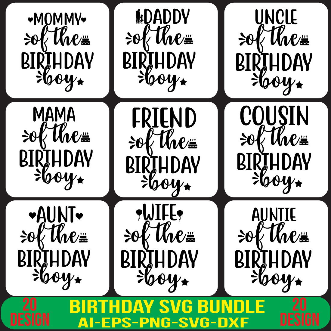 Birthday Svg Bundle cover image.