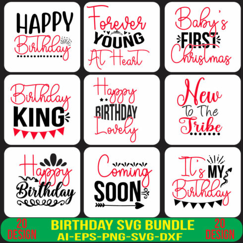Birthday Svg Bundle cover image.