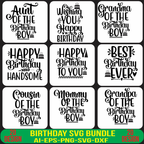 Birthday Svg Bundle cover image.