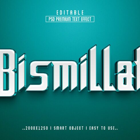 Bismillah 3D Editable Text Effectcover image.