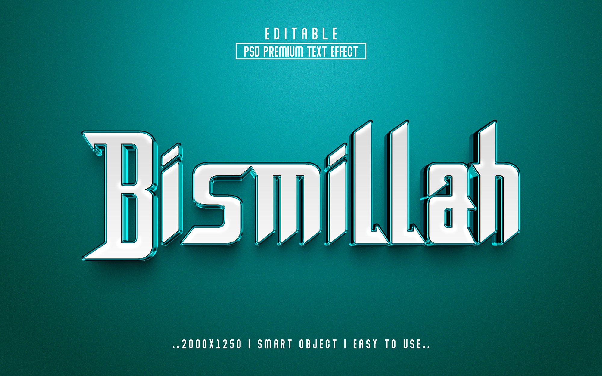Bismillah 3D Editable Text Effectcover image.