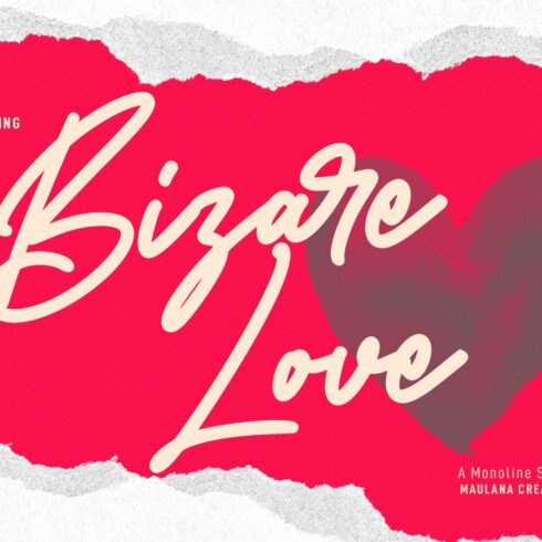 Bizare Love Monoline Script Font cover image.