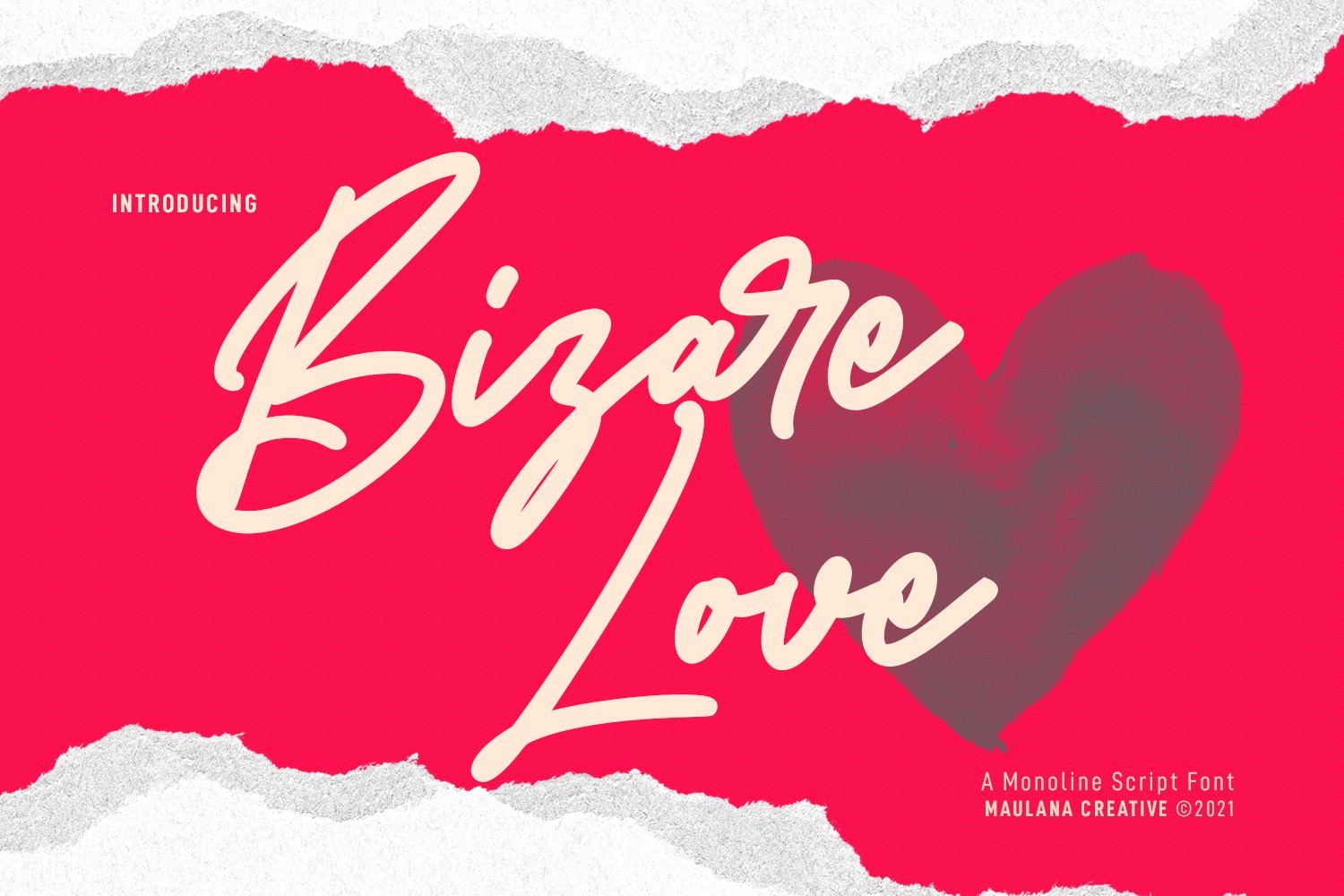 Bizare Love Monoline Script Font cover image.