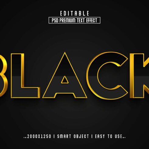 Black 3D Editable Text Effect stylecover image.