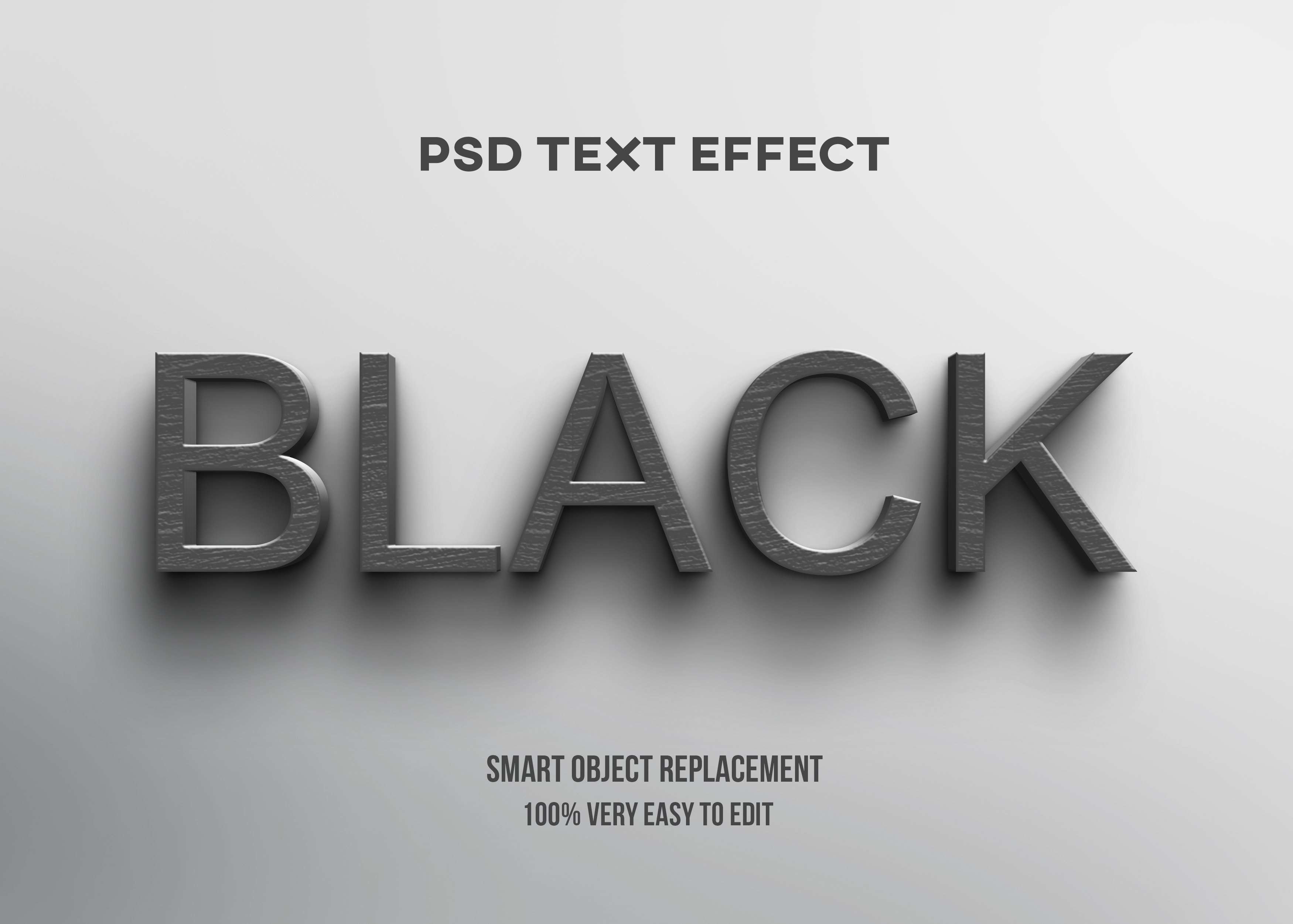 Black 3D Editable Text Effect Psdcover image.