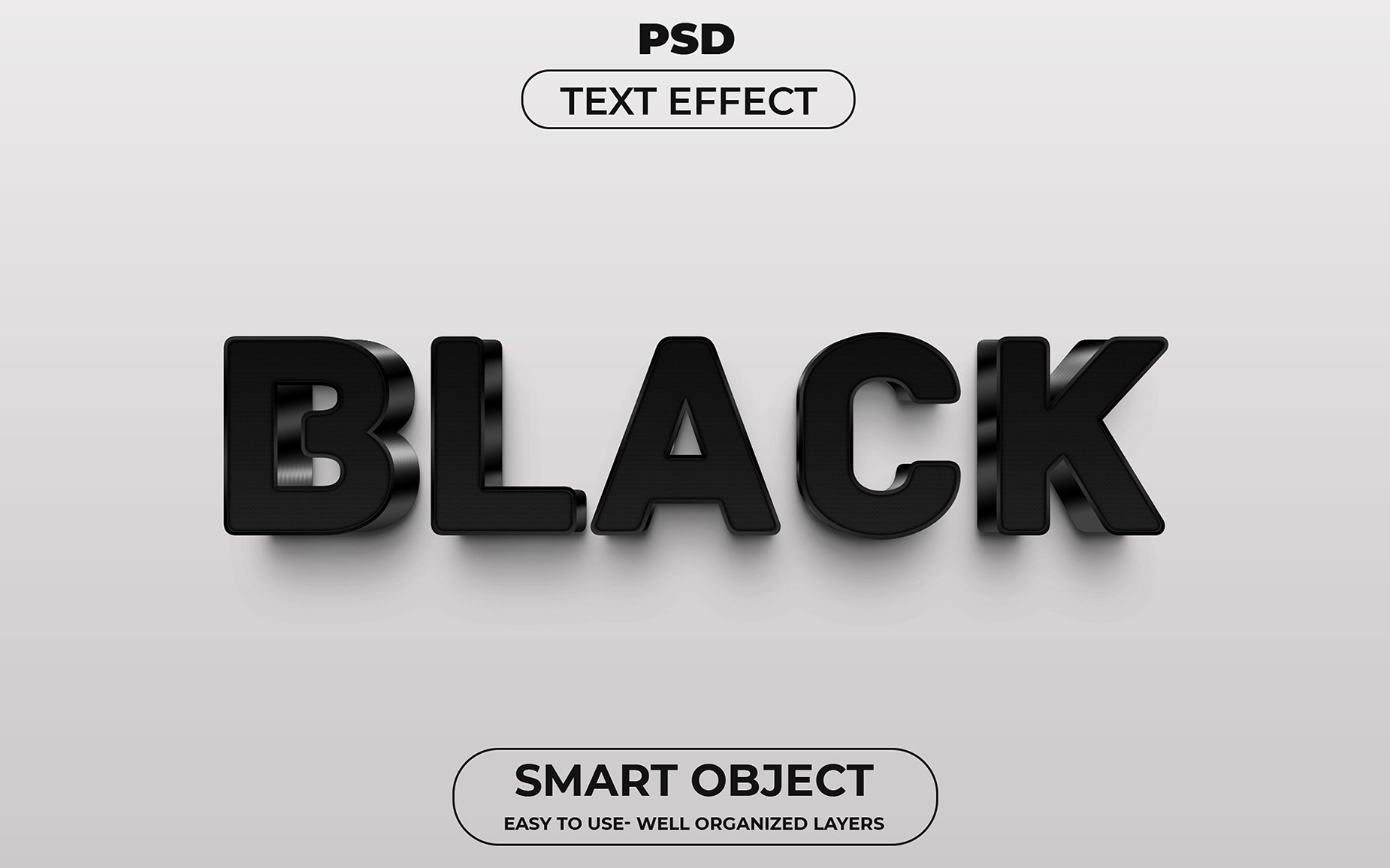 Black 3d Editable Text Effect Stylecover image.