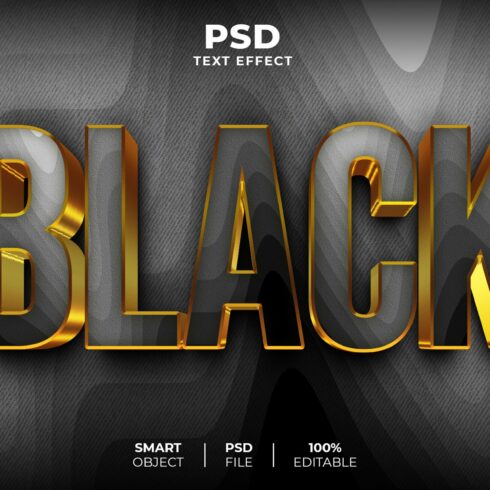 Black 3D editable text effectcover image.