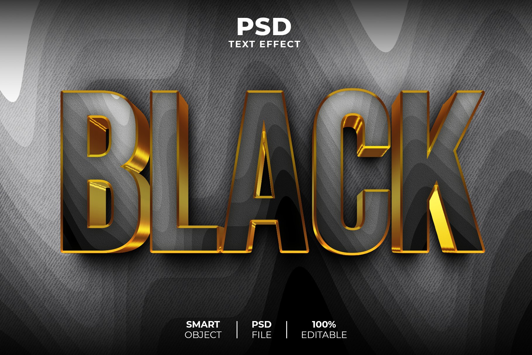 Black 3D editable text effectcover image.