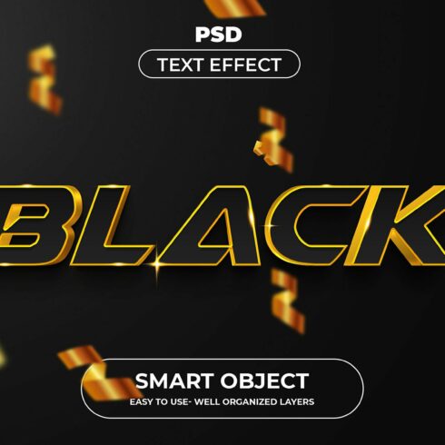 Black 3D Editable psd Text Effectcover image.