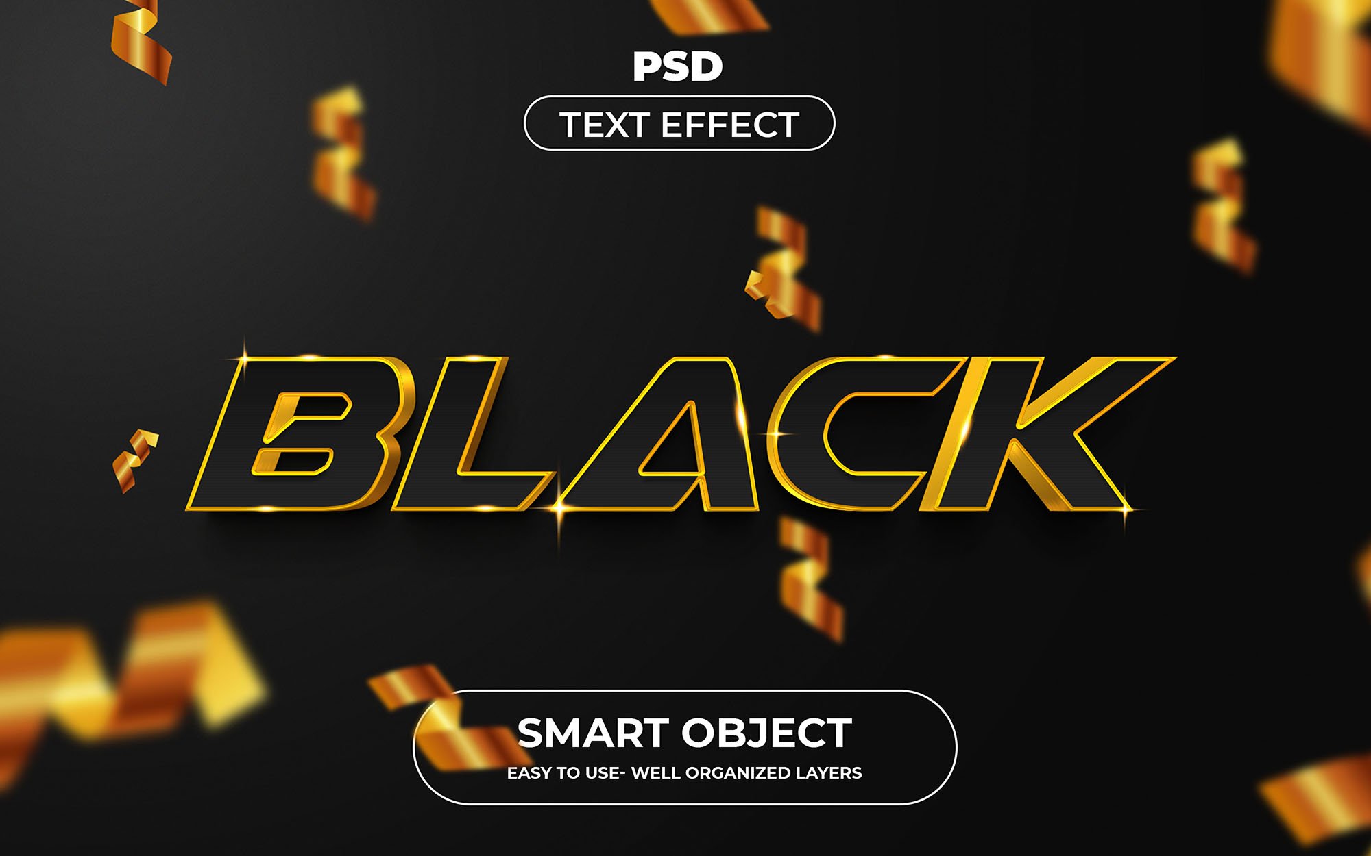 Black 3D Editable psd Text Effectcover image.