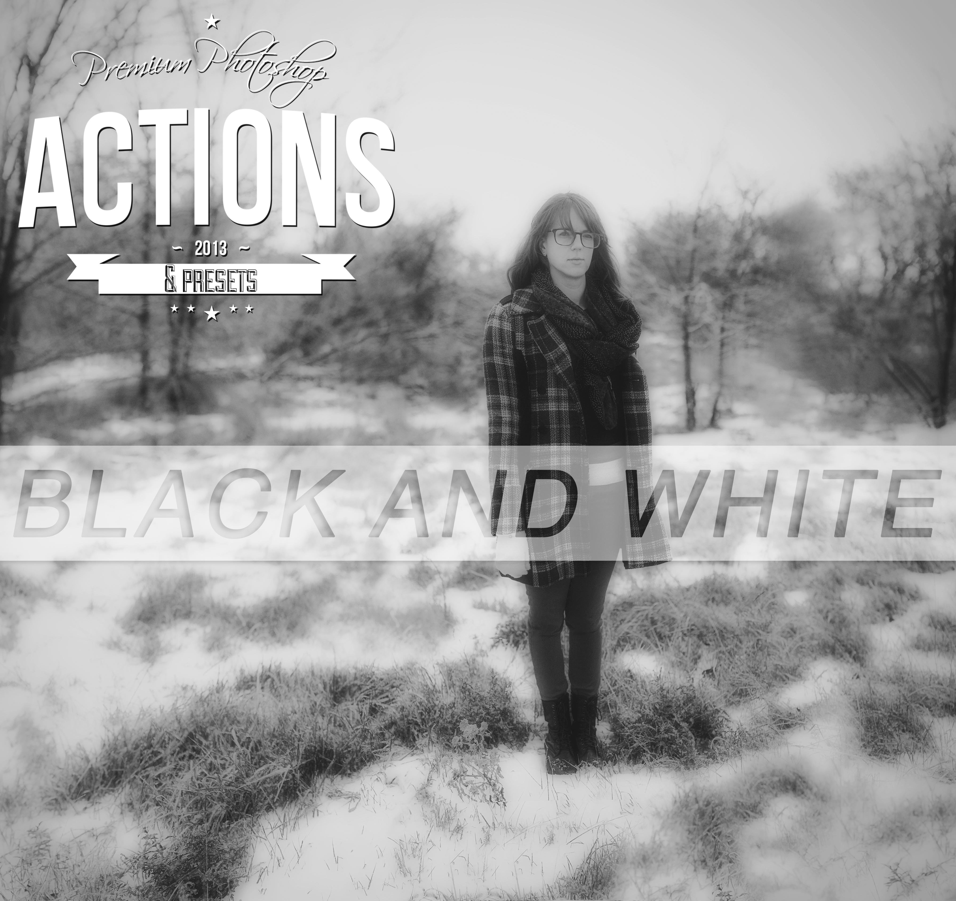 Black and White Photoshop Actionscover image.