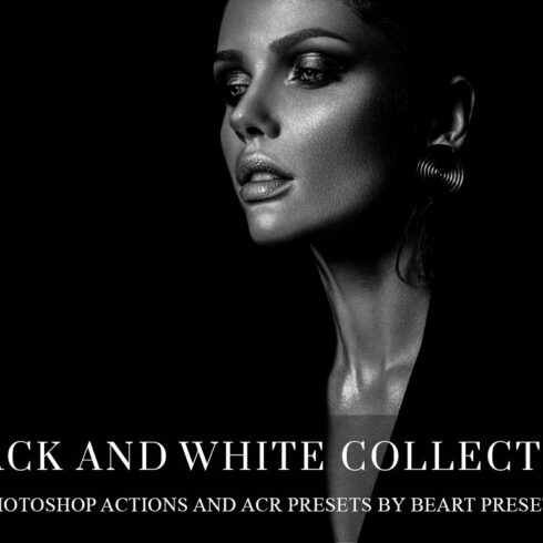Black and white Photoshop actionscover image.