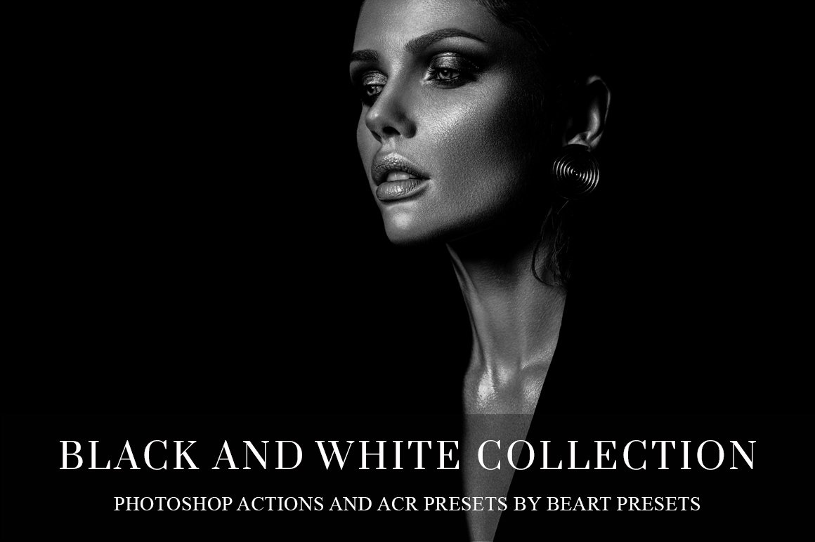 Black and white Photoshop actionscover image.