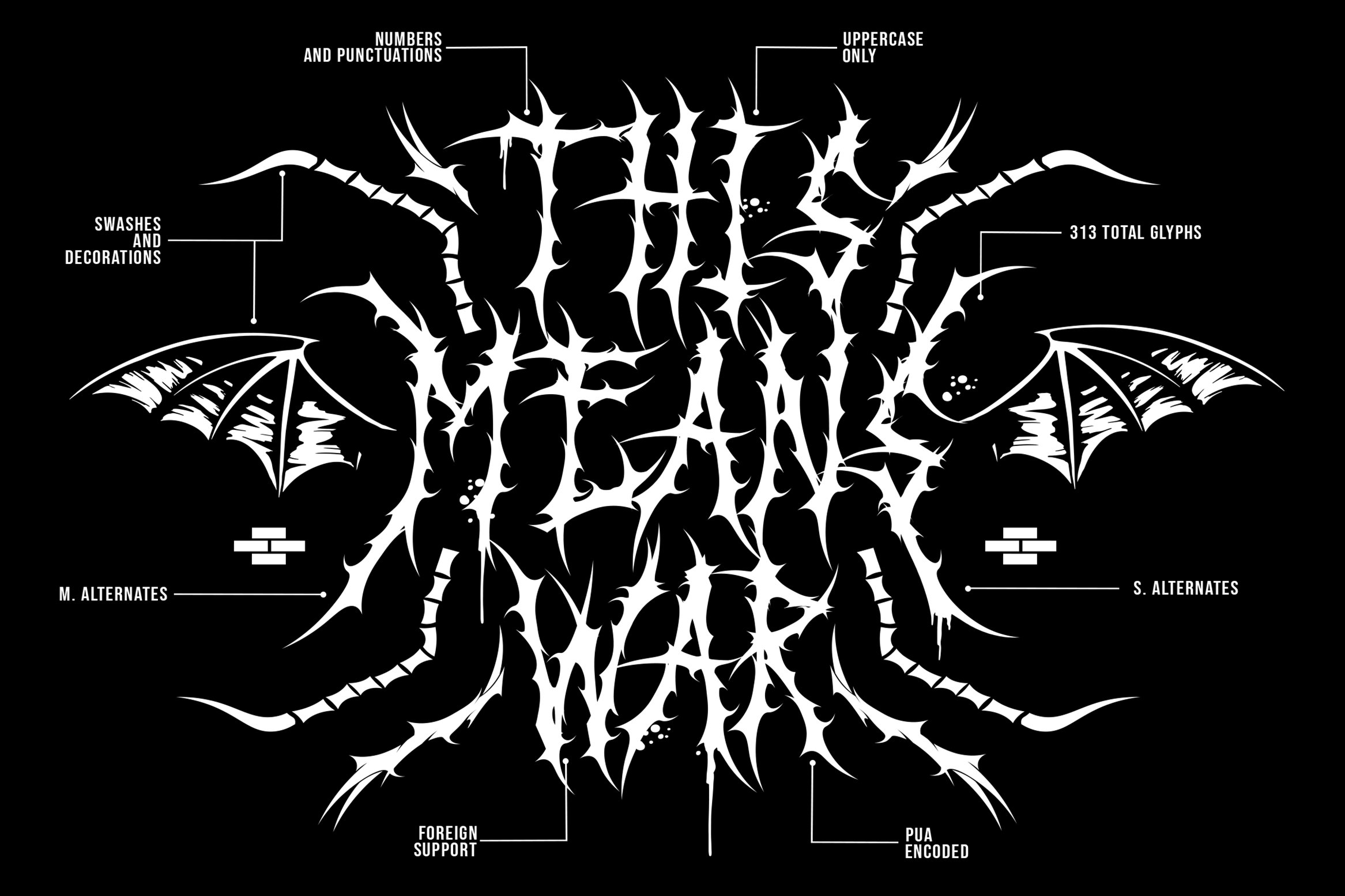 Black Dread | Death Metal Font preview image.