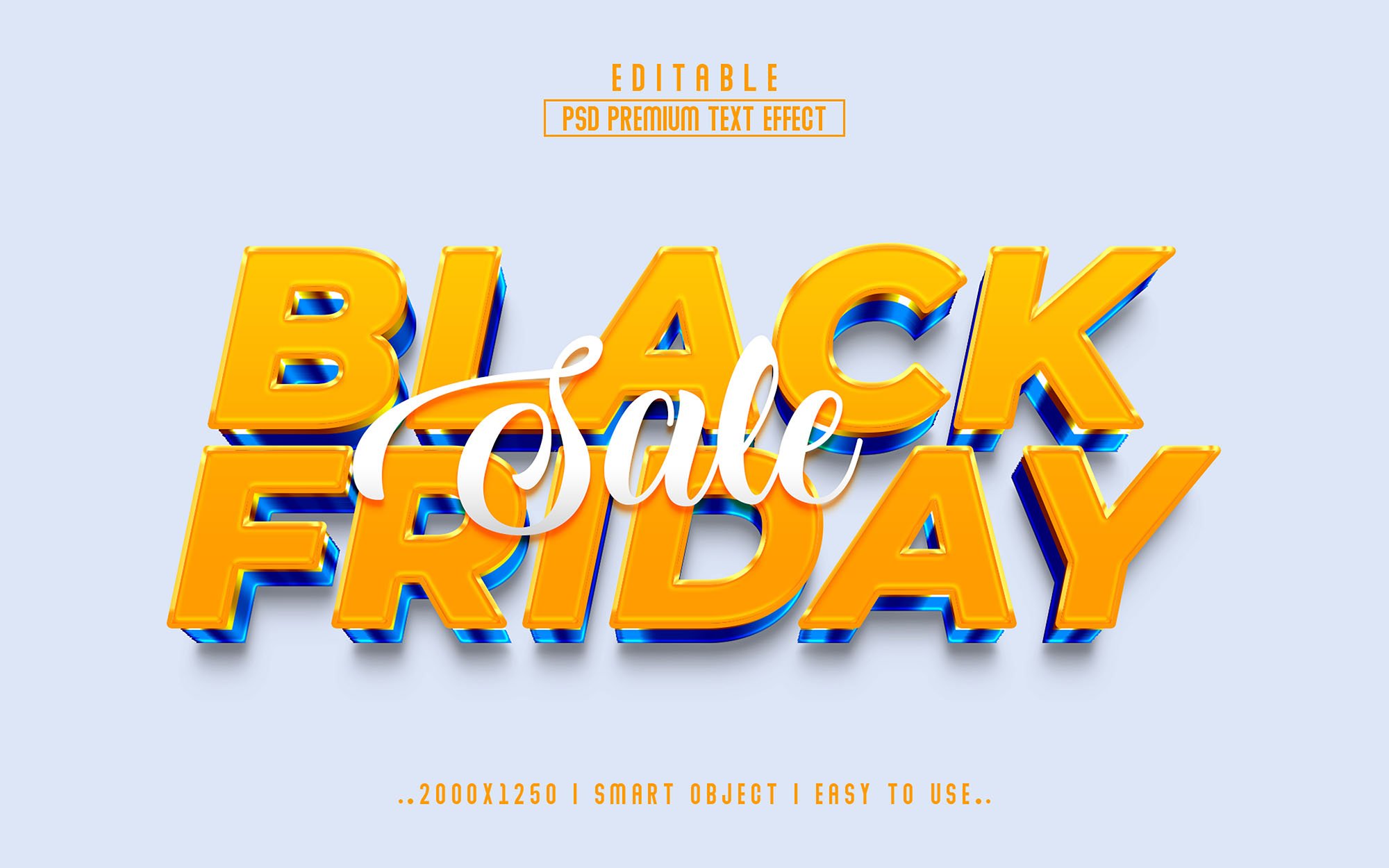 Black Friday sale 3D Text Effect psdcover image.