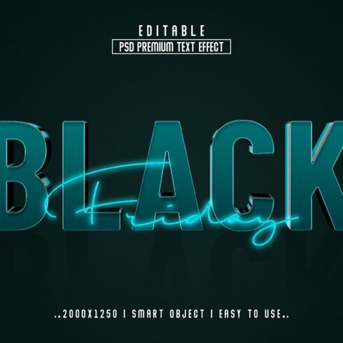 Black Friday 3D Editable  Text stylecover image.