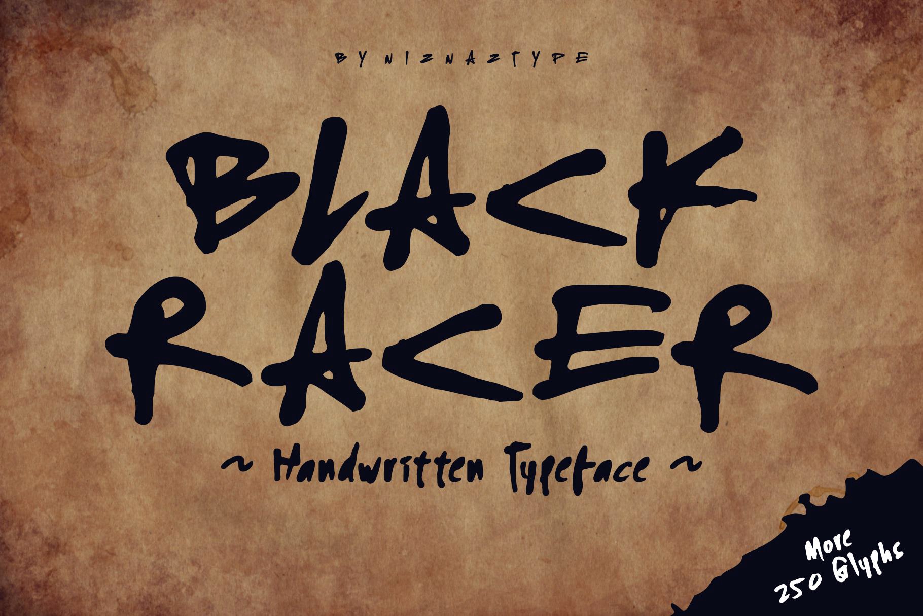 Black Racer - A Handwritten Font cover image.